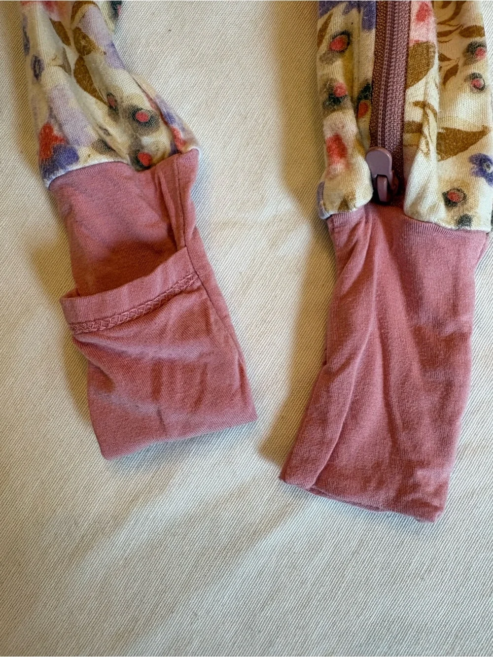 Baby Floral Zip-Front Footed One-Piece - Pink & Purple